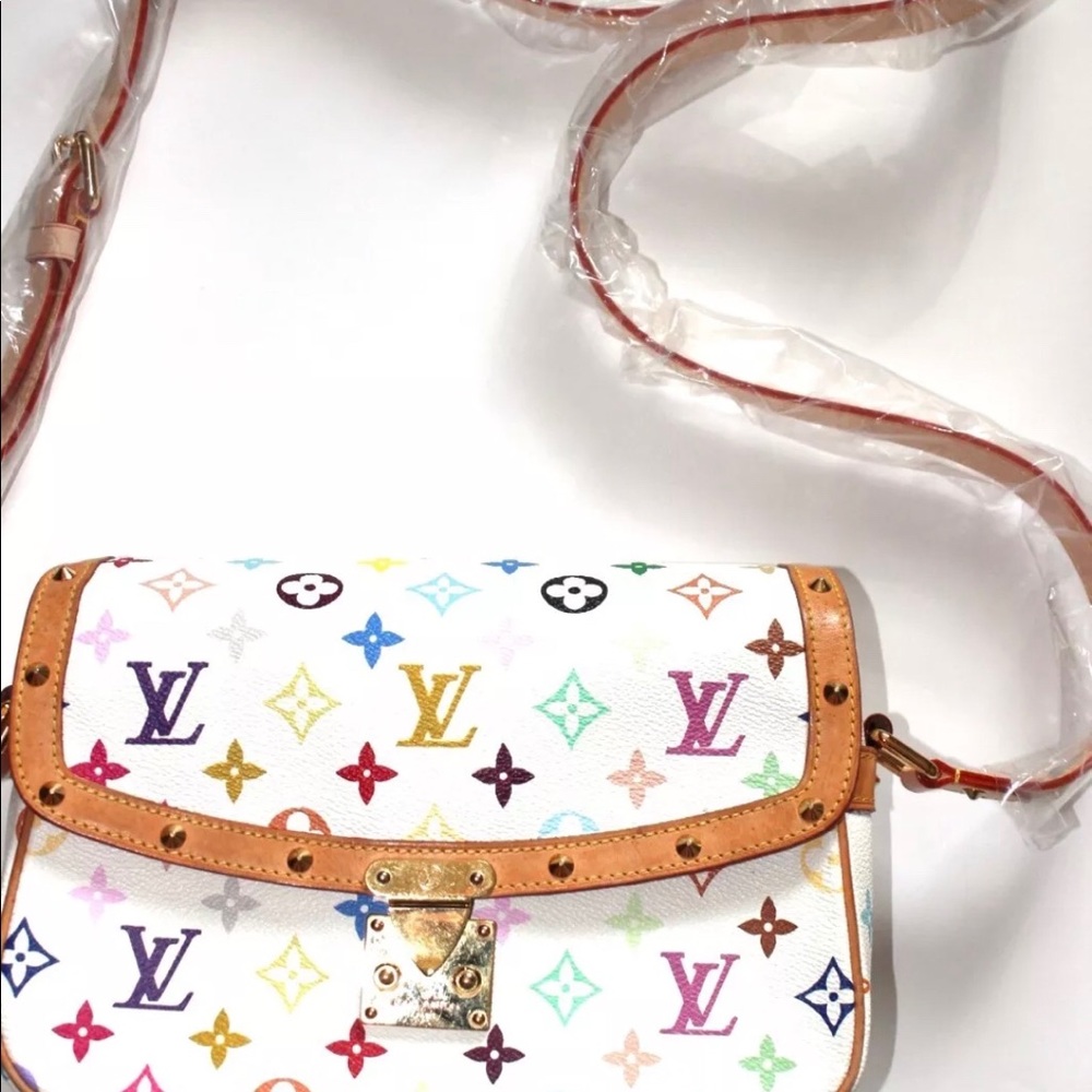 Auth LOUIS-VUITTON MULTI-COLOR-SOLOGNE-BAG